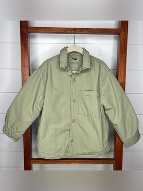 Zara Boys - Green Lightweight Micro Puffer Shacket